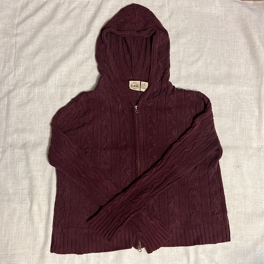 B. Moss Double Zipper Knitted Hoodie